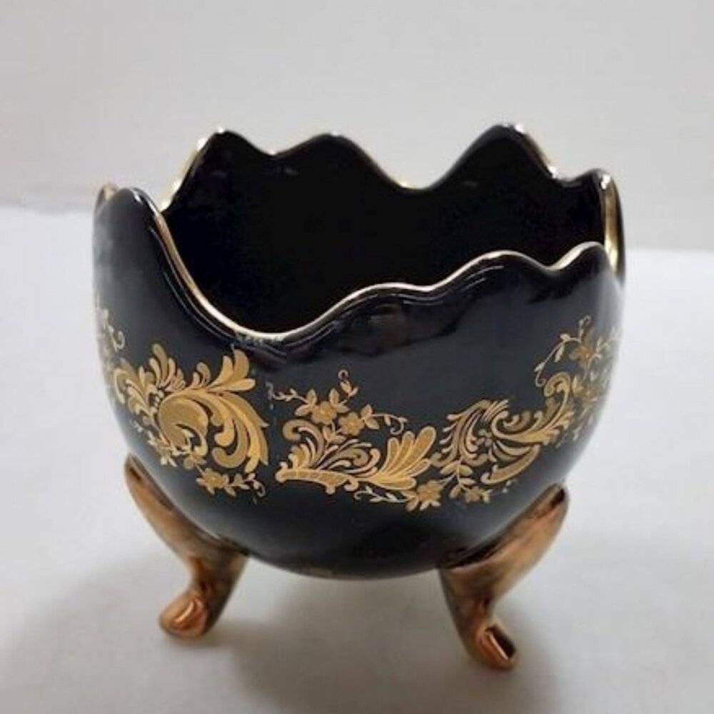 Limoges Black & Gold Half Egg